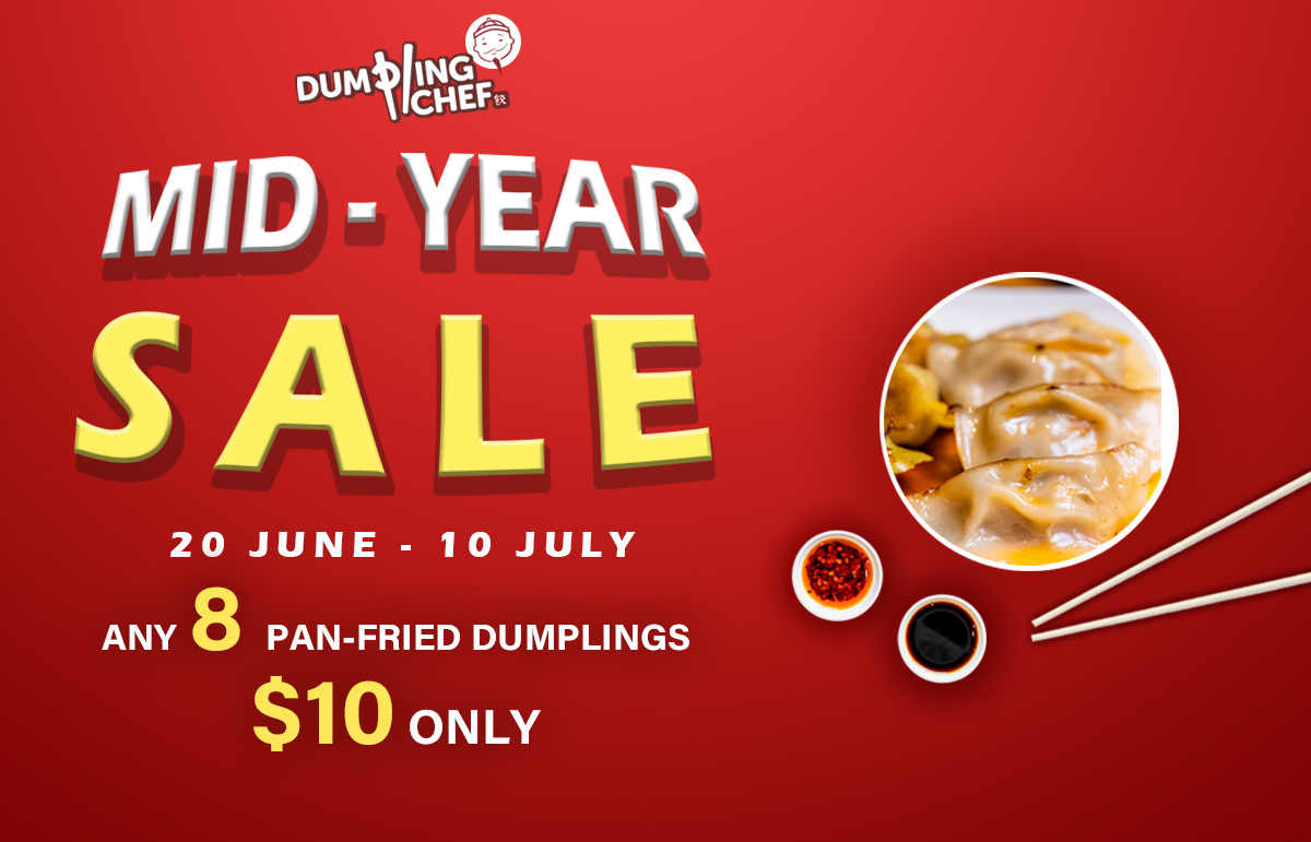Any 8 Pan-Fried Dumplings $10 only at Dumpling Chef.